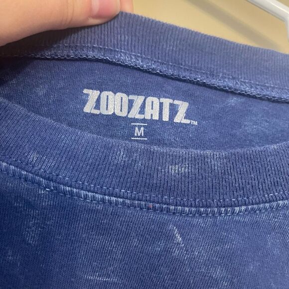 University of Notre Dame Navy Oversized Long Sleeve Bleach Dye Crop Top Medium - Picture 9 of 13